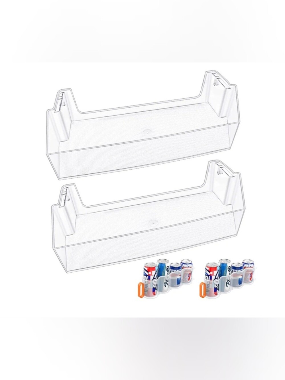 Whrilpool Clear Refrigerator Right- Side Only Door Shelf Bin Set of 2.